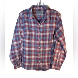 Jach's Girlfriend Ride & Leisure Red Plaid Soft Flannel Shirt Women’s Large